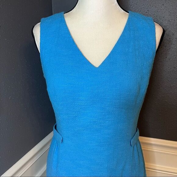 Lafayette 148 V Neck Knee Length Boucle/Tweed Dress - Picture 2 of 7